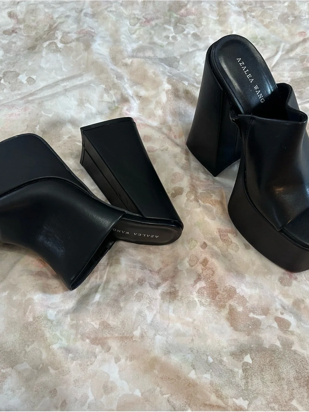 Dolls Kill Black Chunky Platform Mule Heels